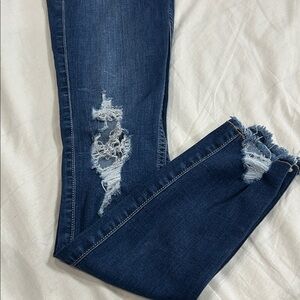 Hollister Dark Blue Distressed Skinny Jeans